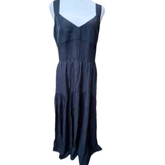 La Ligne Dresses & Skirts - La Ligne Maxi Dress Navy Blue Size Medium Smocked Back Straps Tiered Boho A Line